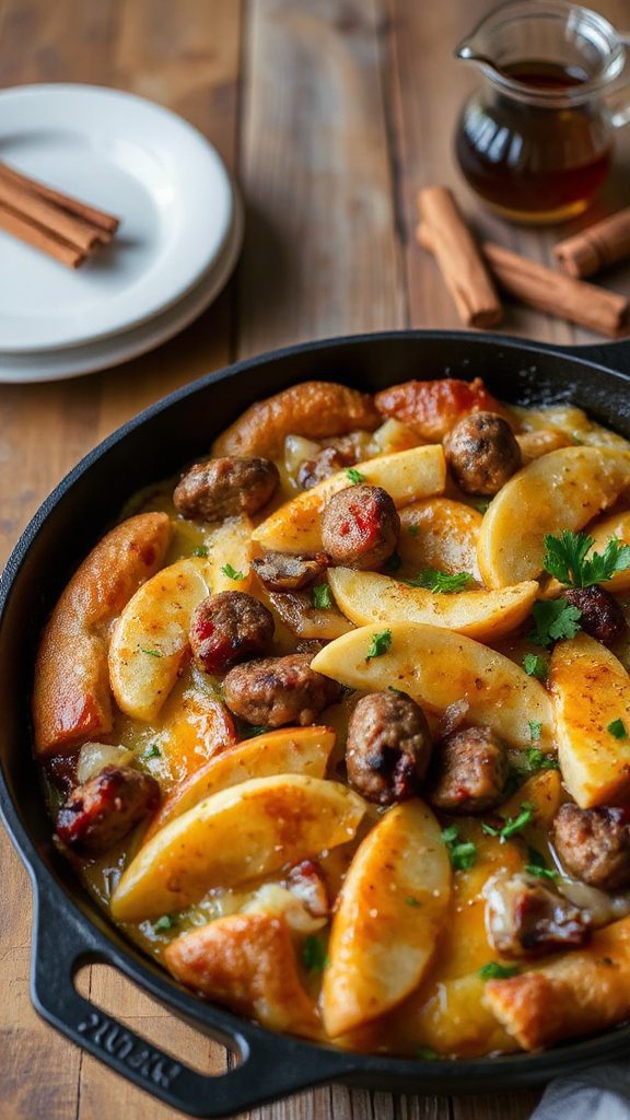savory apple sausage pudding