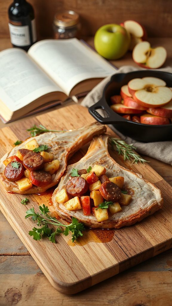 savory apple sausage stuffed pork