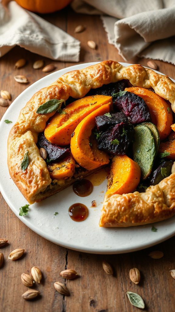 savory autumn vegetable tart