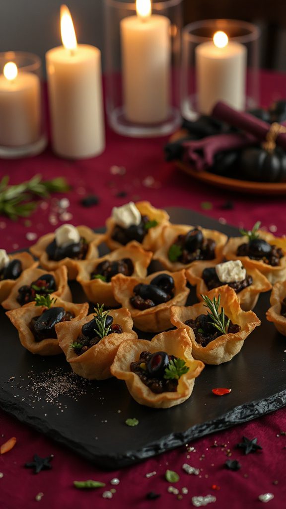 savory black olive bites