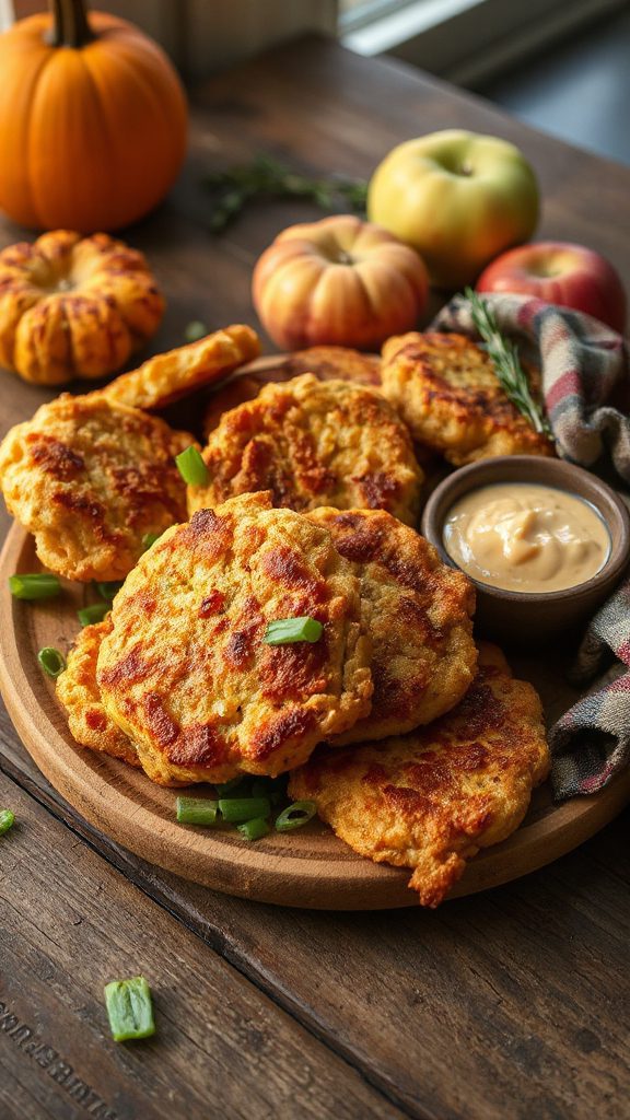 savory cheddar apple fritters