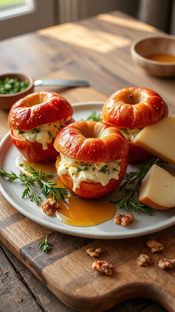 savory cheese stuffed apples