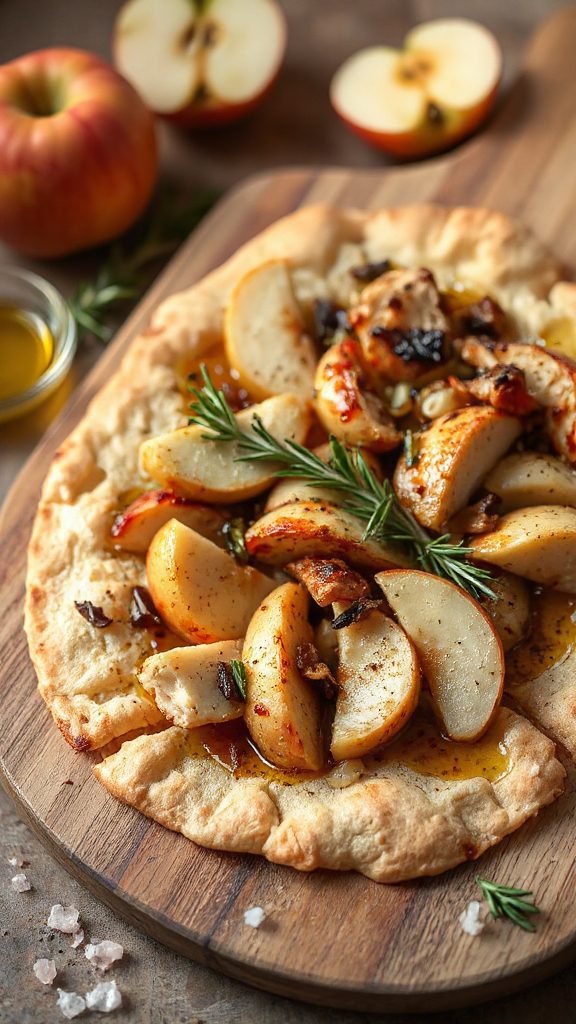 savory chicken apple flatbread