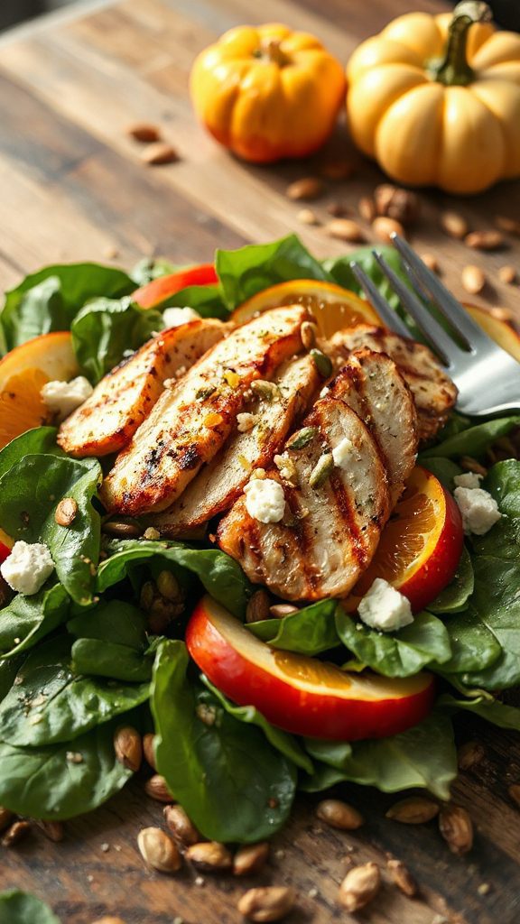 savory chicken fresh spinach