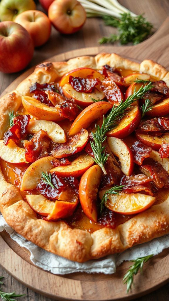 savory flatbread with apples