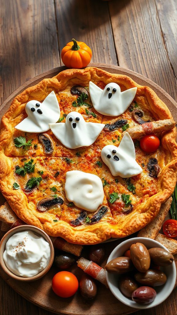 savory halloween mushroom quiche