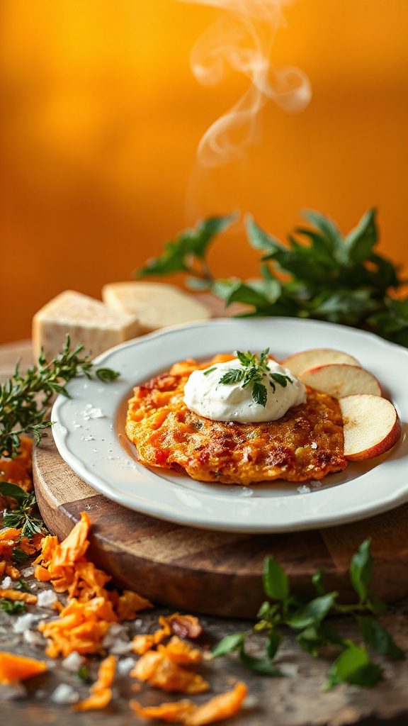 savory herb and cheese latkes