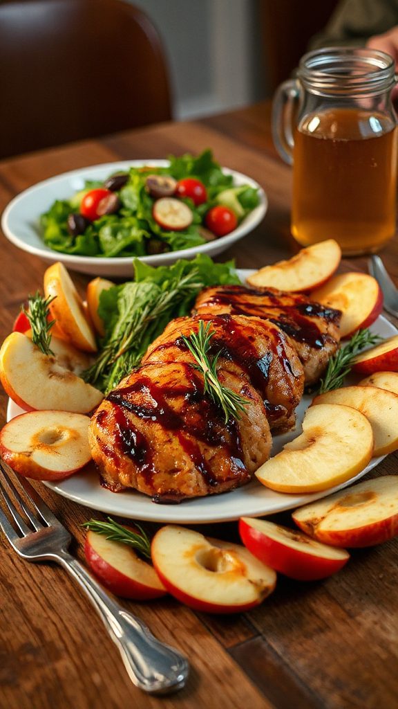 savory maple glazed apple medallions