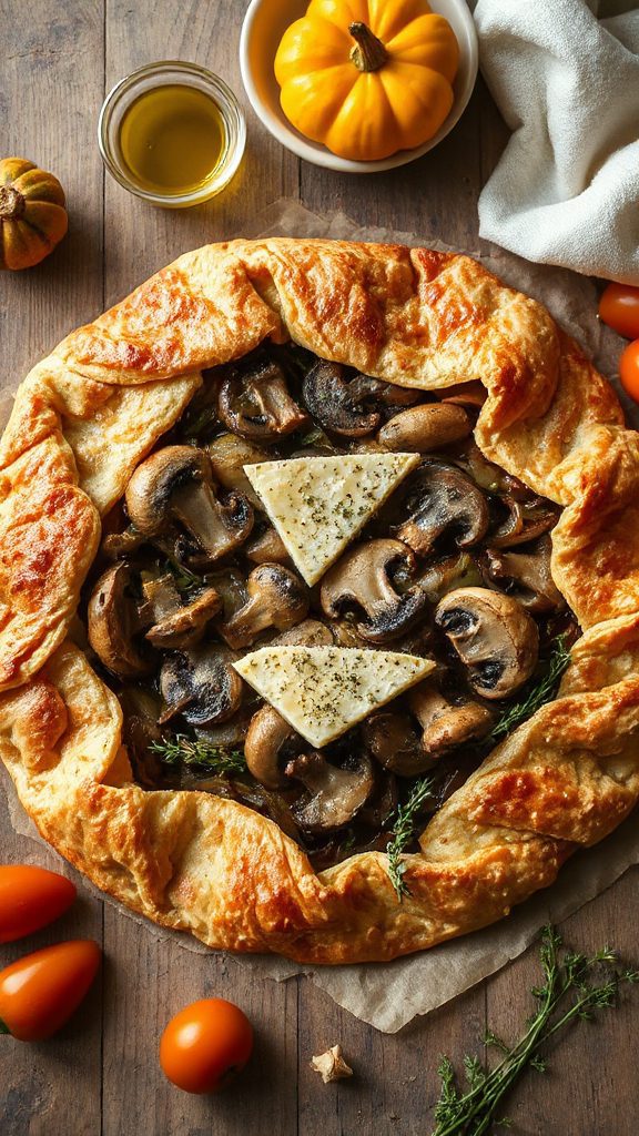 savory mushroom cheese galette