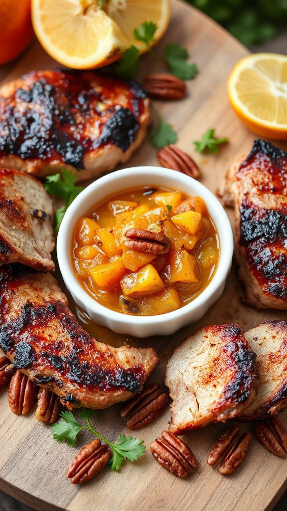 savory pork chops glazed