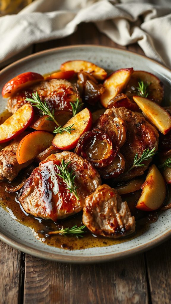 savory pork with caramelized apples