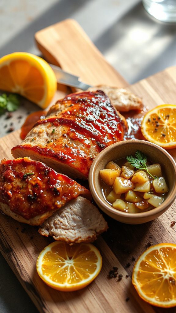 savory pork with chutney