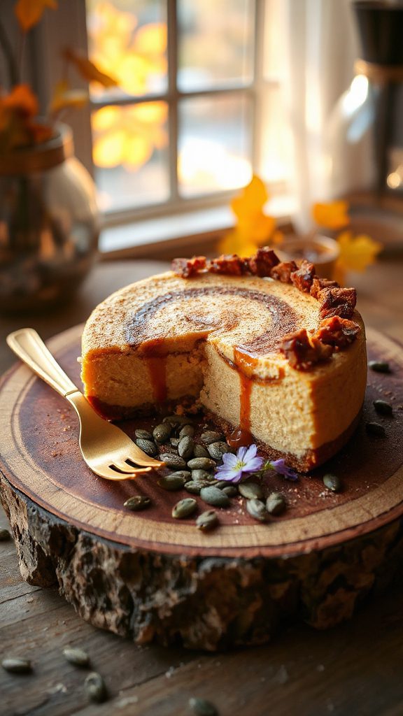 savory pumpkin cheesecake dessert