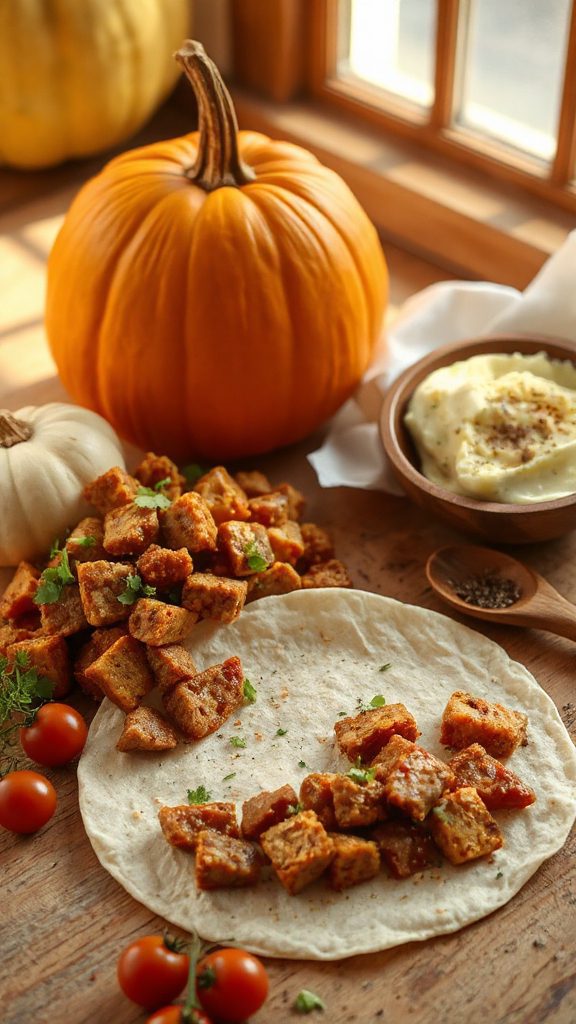 savory pumpkin fennel burritos