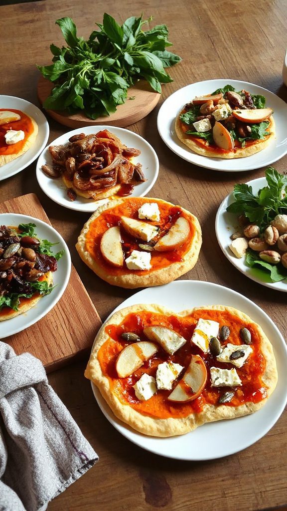 savory pumpkin goat cheese flatbread