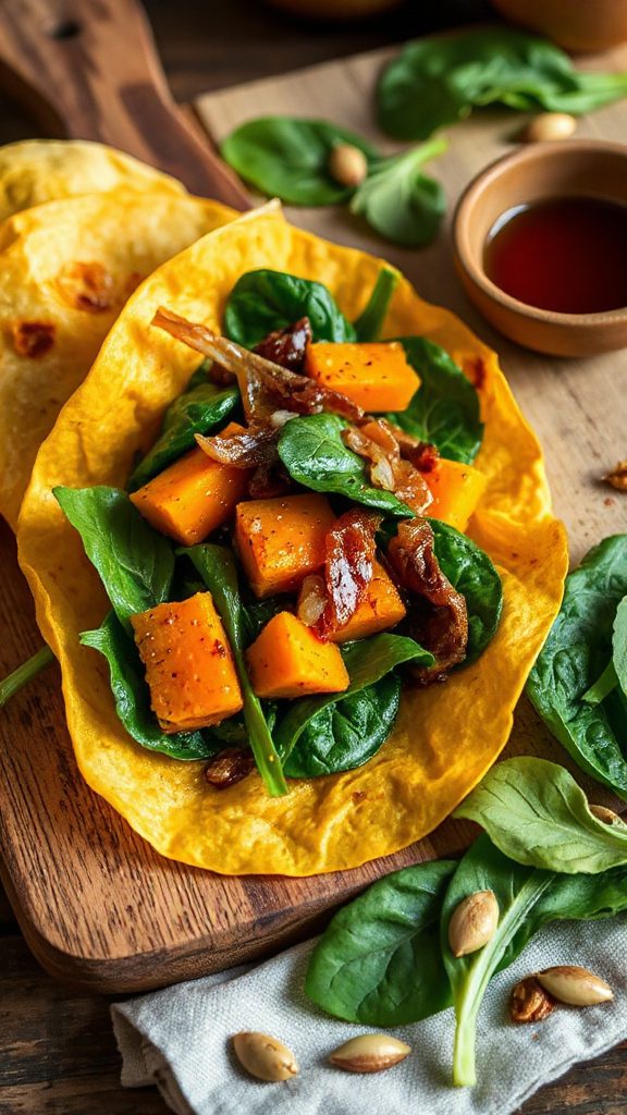 savory pumpkin miso wraps