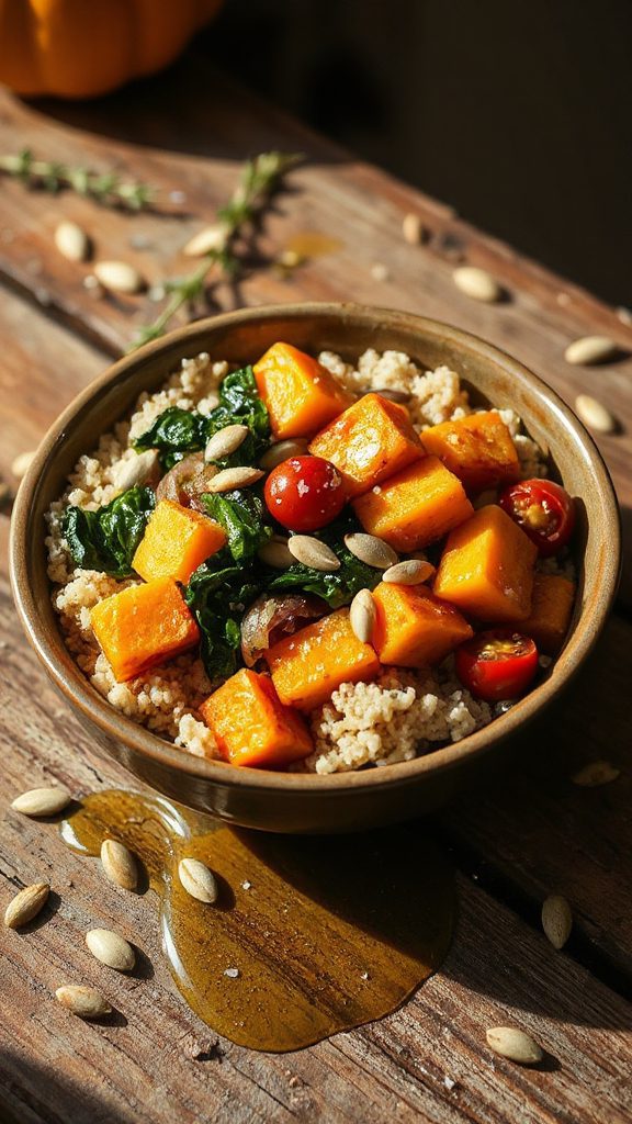savory pumpkin quinoa bowl