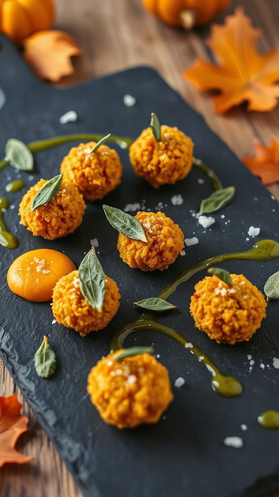 savory pumpkin sage rice balls