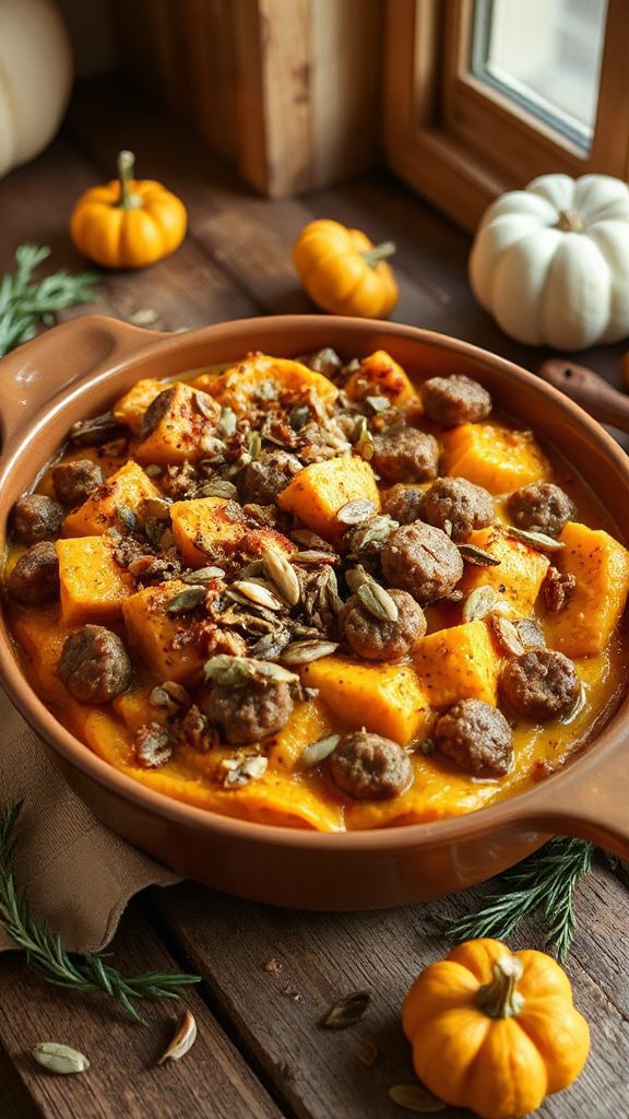 savory pumpkin sausage casserole