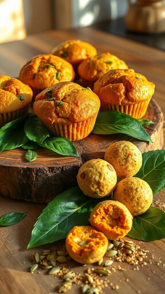 savory pumpkin wasabi muffins