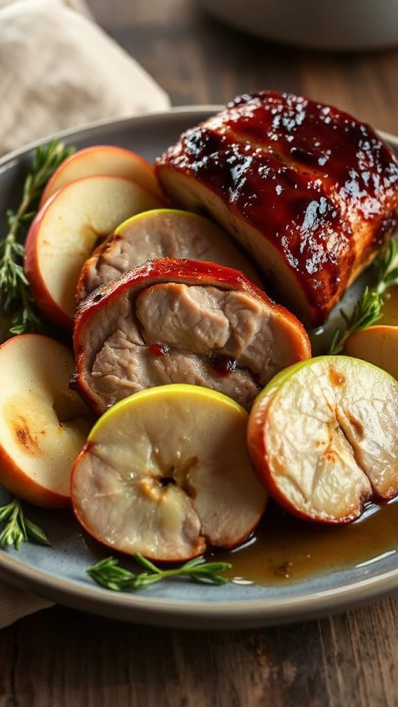 savory roast pork with apples