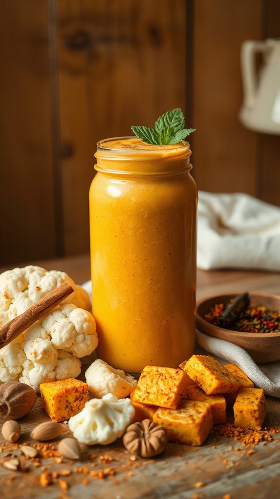 savory roasted cauliflower tofu