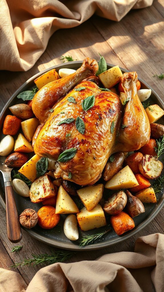 savory roasted chicken dish