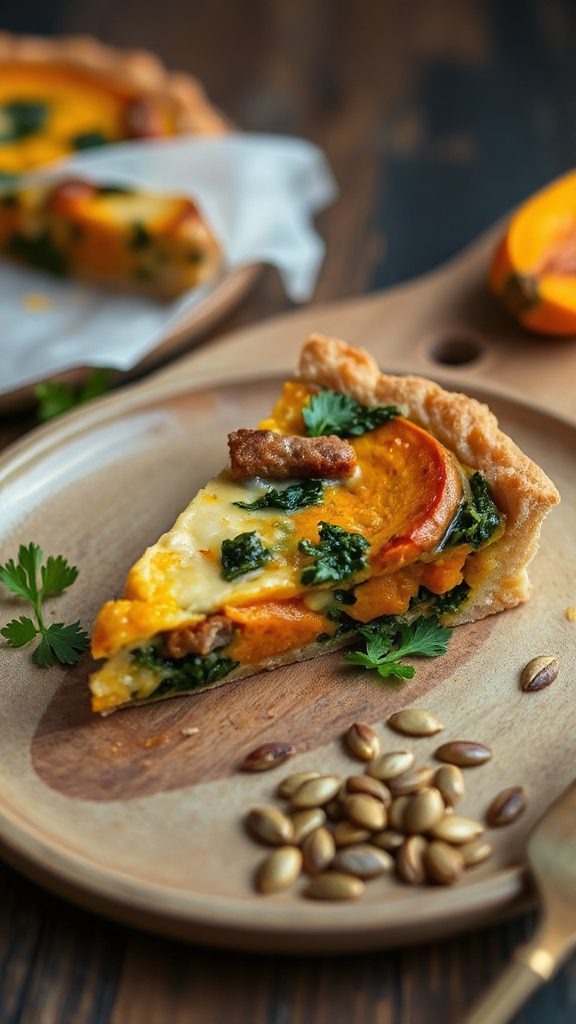 savory sausage pumpkin quiche