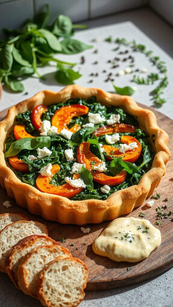 savory spinach feta quiche