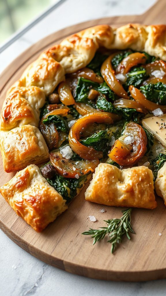 savory spinach gruyere galette