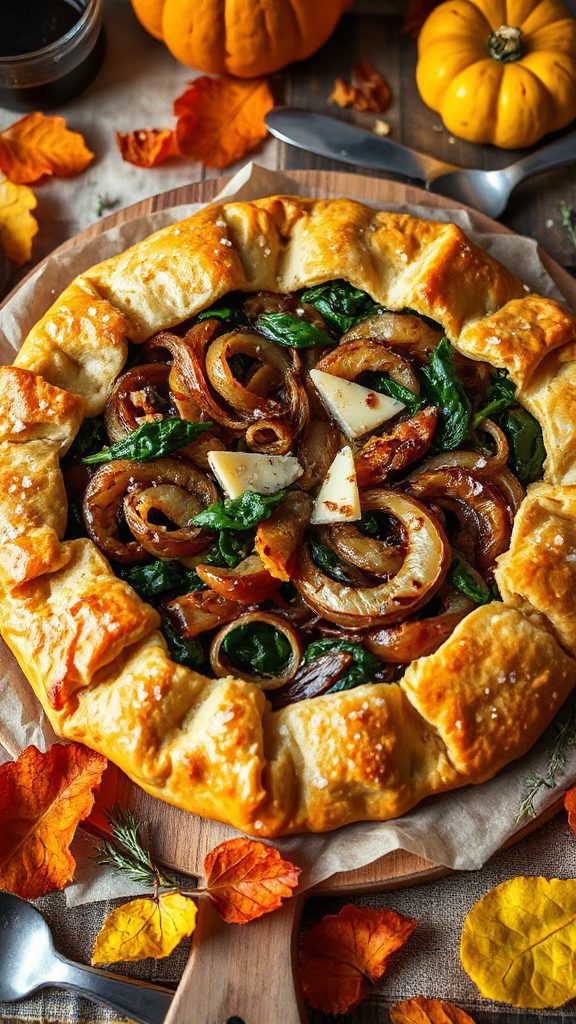 savory spinach onion galette