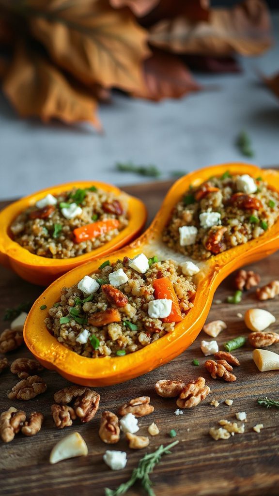 savory stuffed pumpkin boats