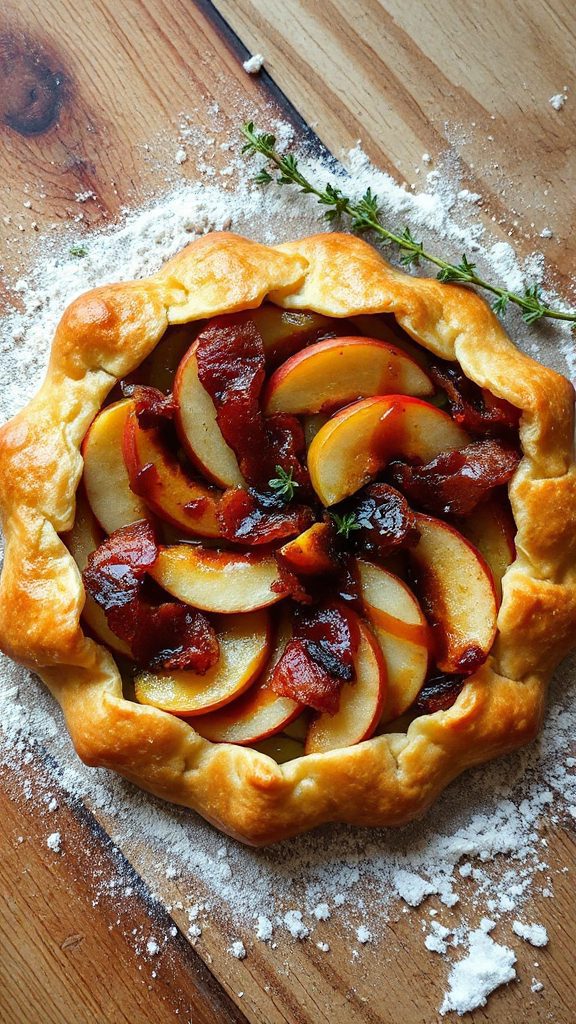 savory sweet apple bacon tart