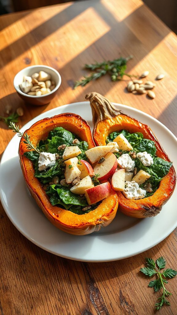 savory sweet stuffed acorn squash