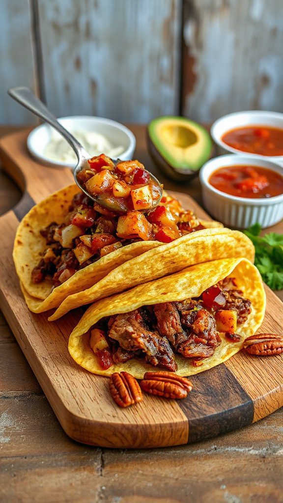 savory tacos with chutney