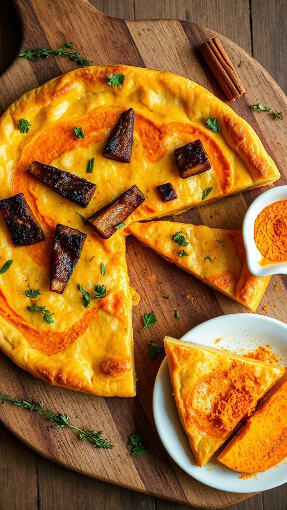 savory tempeh pumpkin frittata