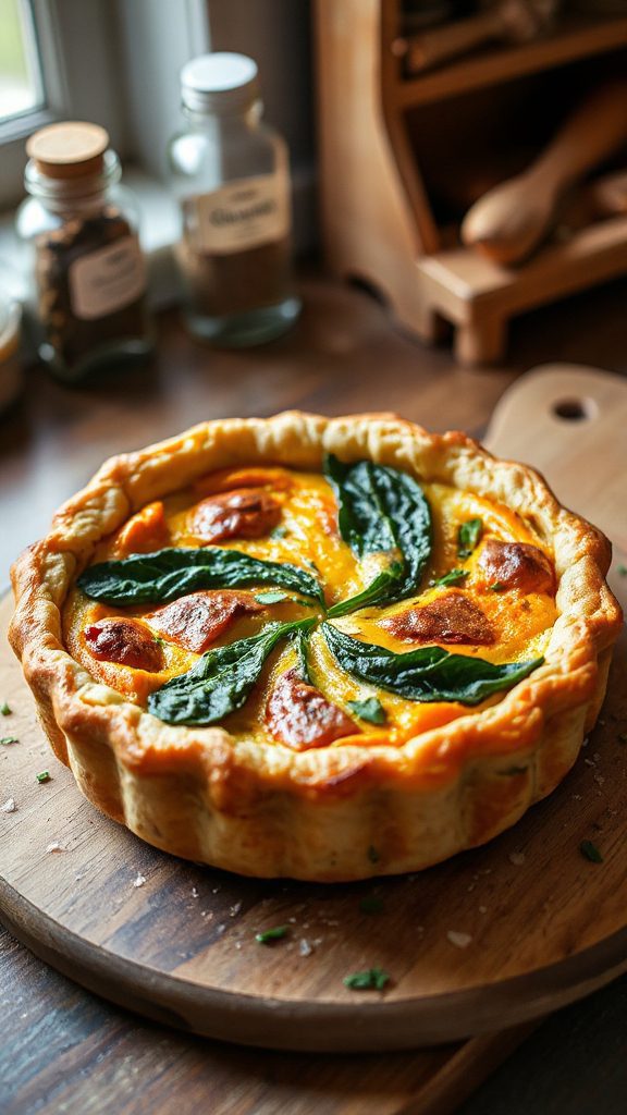 savory tempeh pumpkin quiche