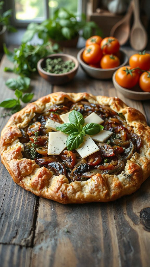 savory tomato cheese galette