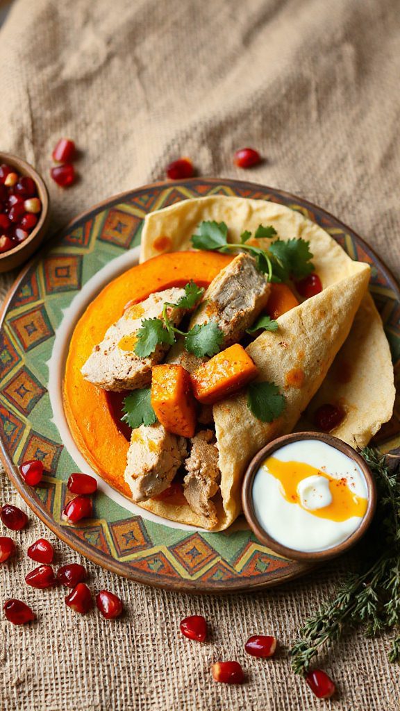savory turkey pumpkin wraps