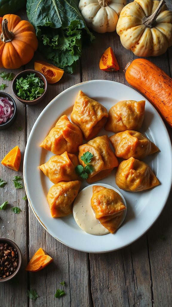 savory vegan pumpkin dumplings