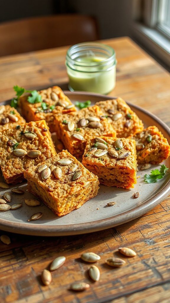 savory wasabi pumpkin seed bars