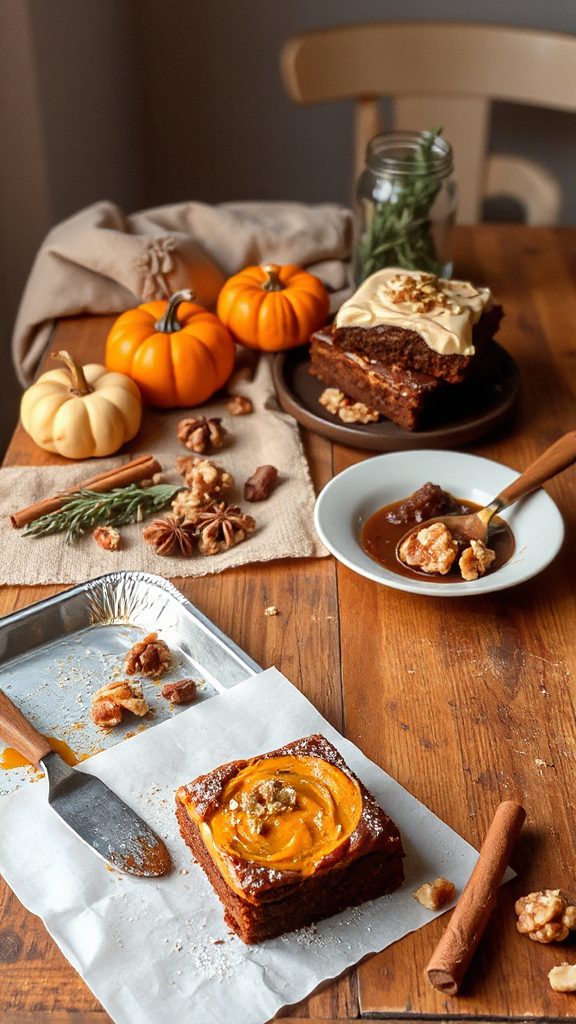 seasonal pumpkin spice brownies