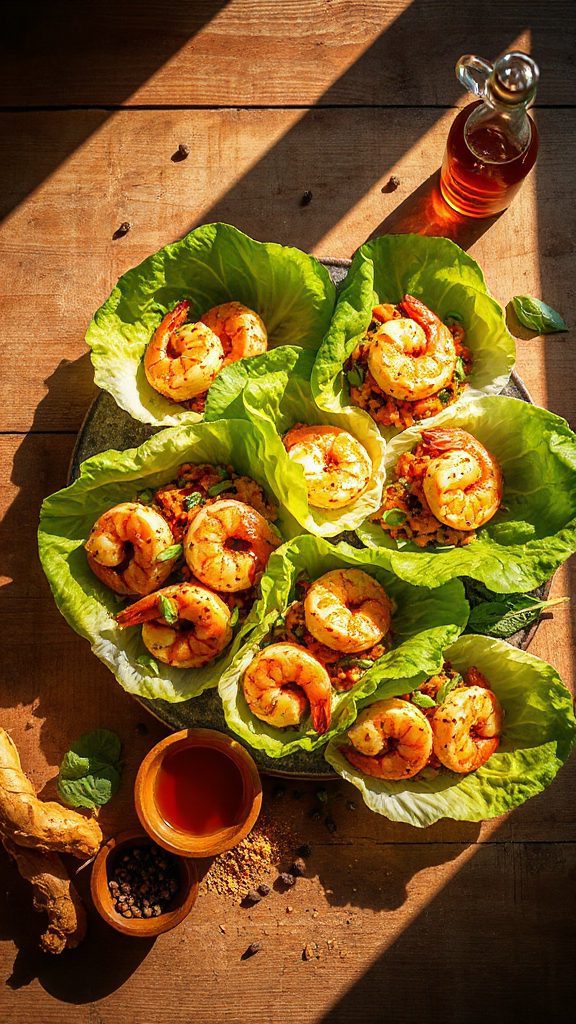shrimp stuffed lettuce cups