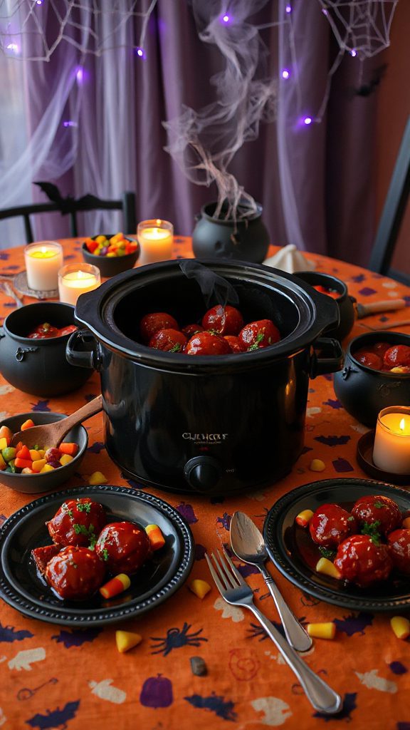 sinister slow cooker meatballs