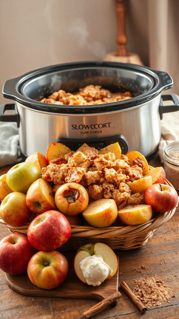 slow cooker apple cobbler