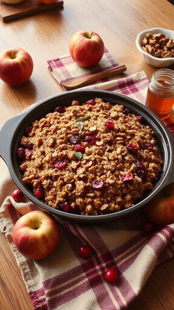 slow cooker apple cranberry crisp