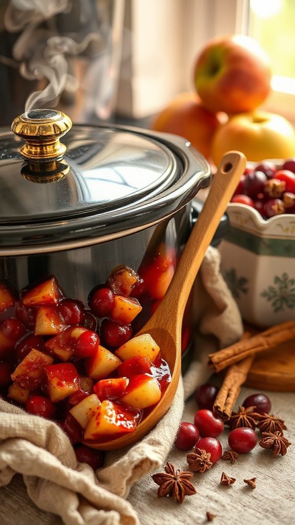 slow cooker apple cranberry sauce