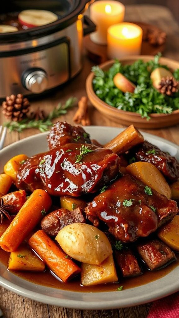 slow cooker comforting apple ribs