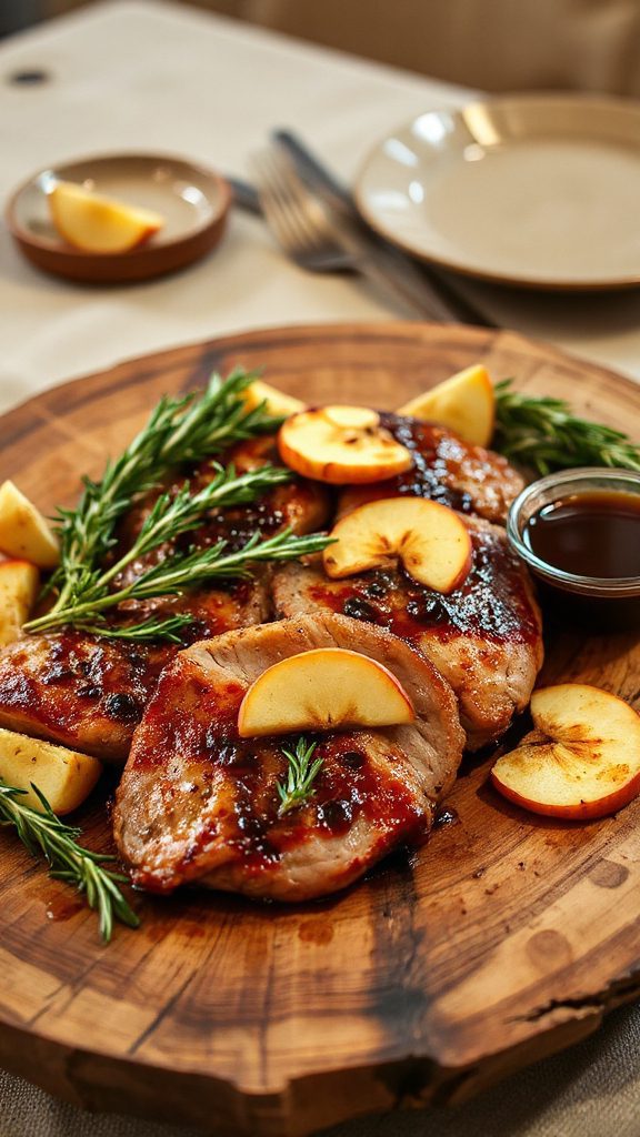 smoky apple rosemary medallions
