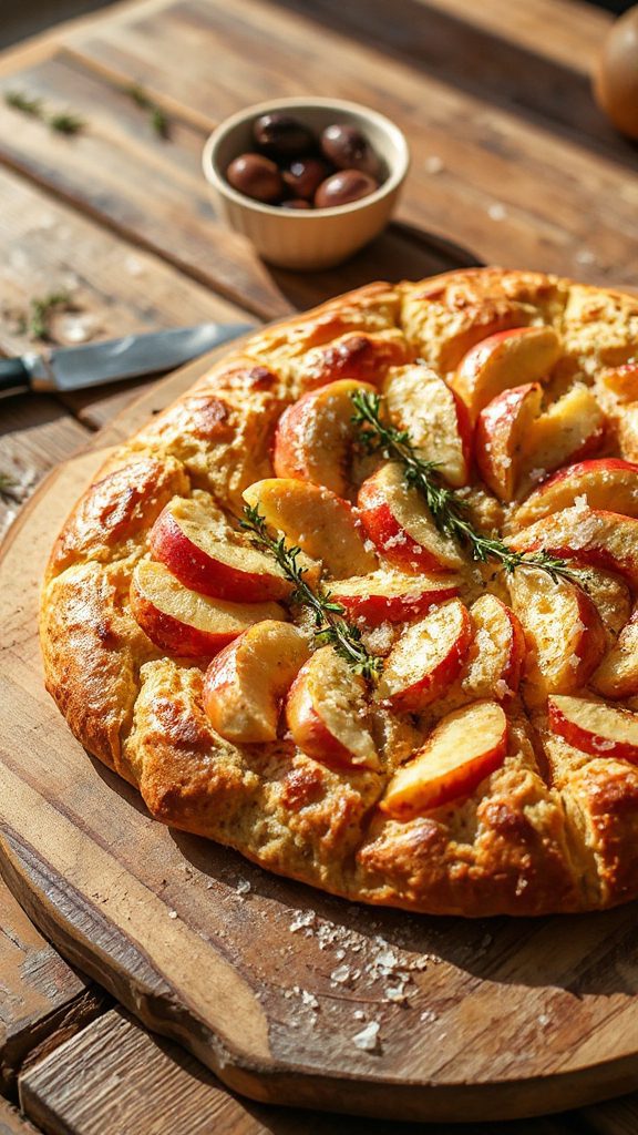 sourdough apple focaccia delight